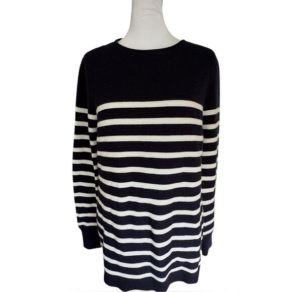 Espirit Long Sleeve Striped Pullover Relaxed Fit Tunic Sweater. Medium. - Picture 1 of 7